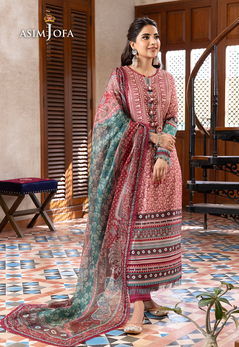 Asim Jofa Rania Pre-Winter '23 Ajrw-07 Embroidered Premium Winter Cotton 3 Pcs