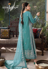 Asim Jofa Shadow Work '23 Ajsw-28 Embroidered Lawn Silk 3 Pcs