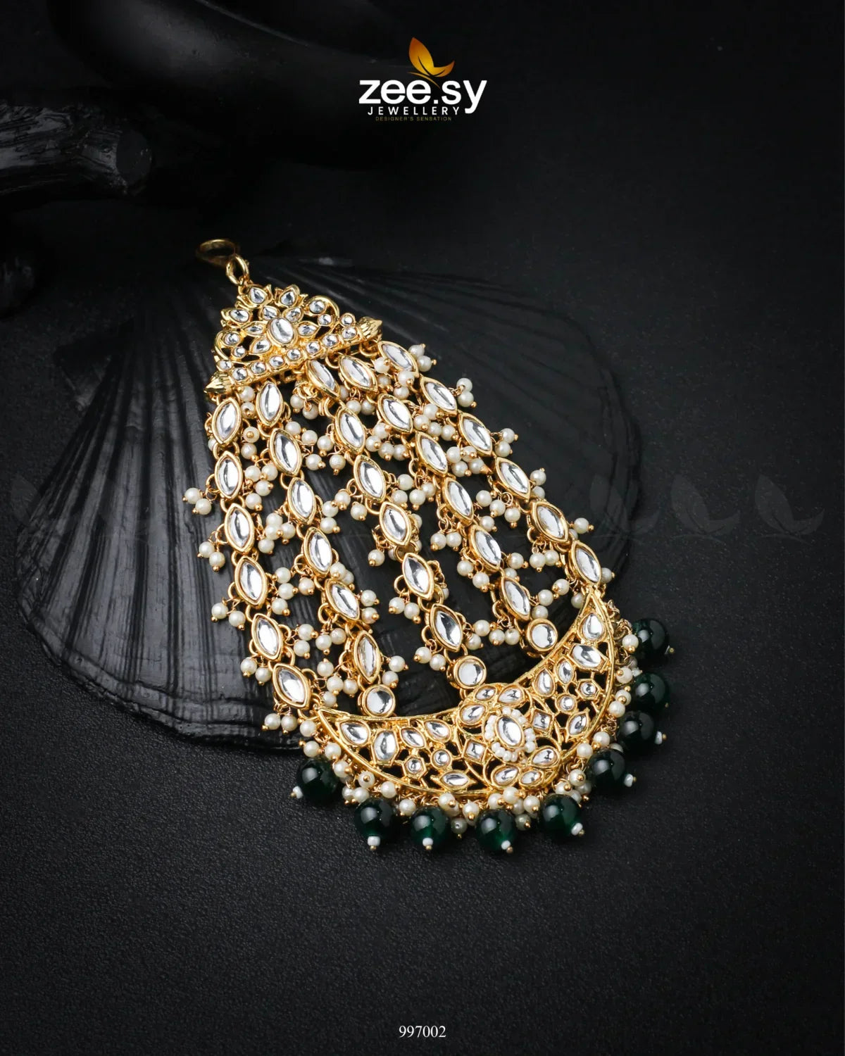 Echinacea Jhumar Green - Zeesy Jewellery