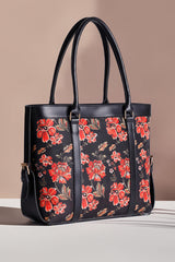 Fineur Canvas Strap Tote Bag Midnight Bloom