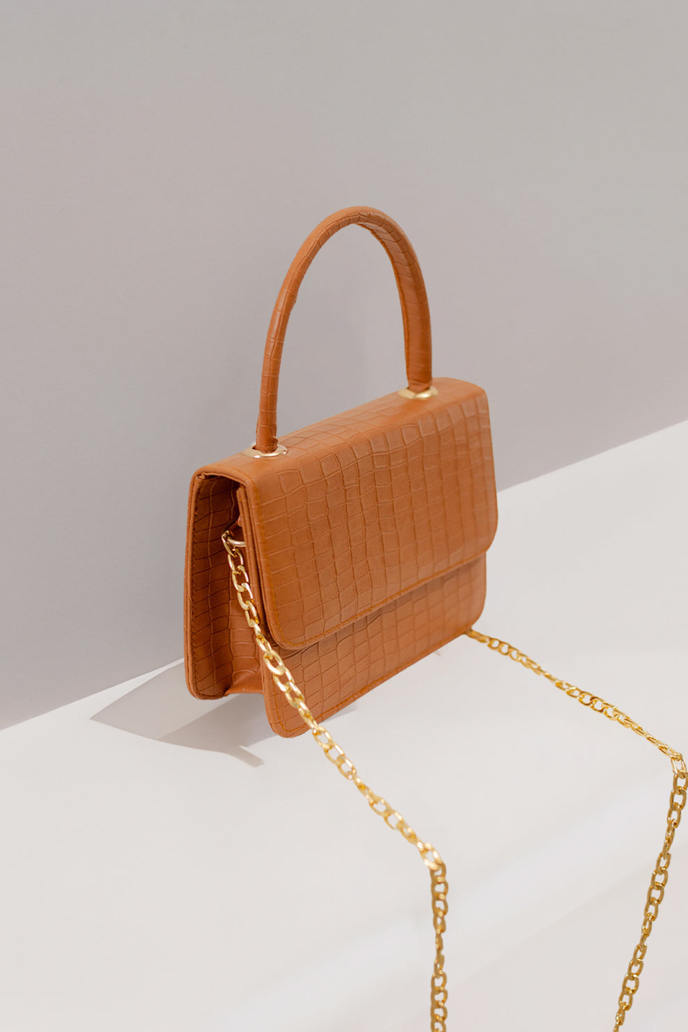 Fineur - Handbag Croco - Caramel