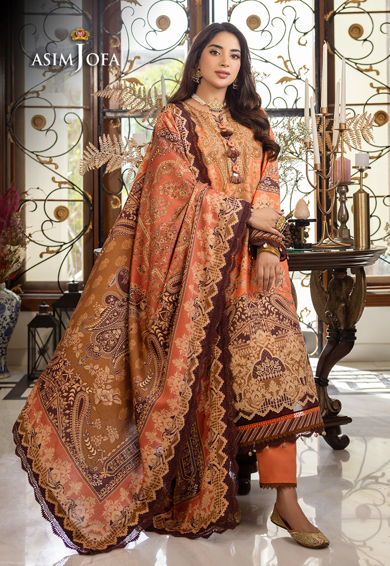 Asim Jofa Aira & Asra Pret Ajiwp-09 Printed Khaddar Stitched 3 Pcs