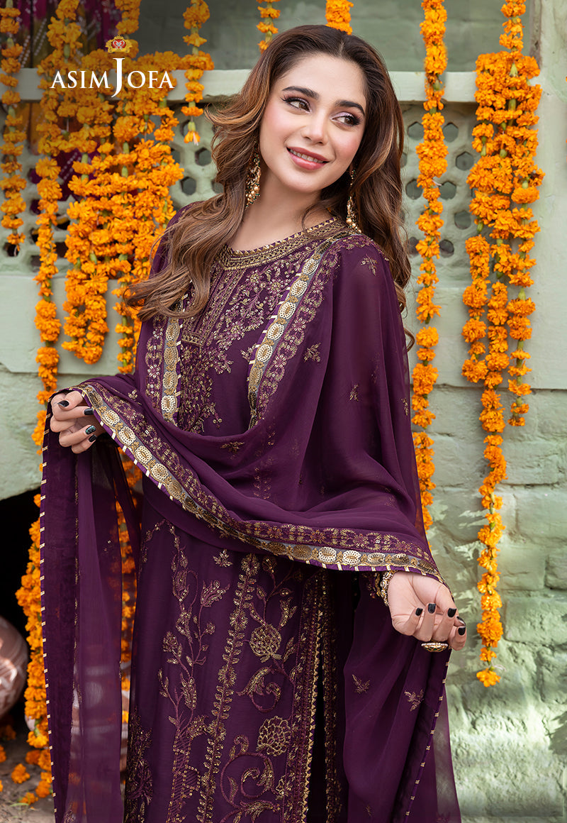 Asim Jofa Abresham '23 Ajab-22 Embroidered Chiffon 3 Pcs