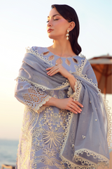 Gulmina Unstitched 3 Piece Luxury Lawn Vol-01 Suit-Periwinkle