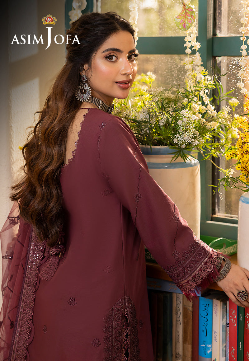 Asim Jofa Shadow Work '23 Ajsw-10 Embroidered Lawn Silk 3 Pcs
