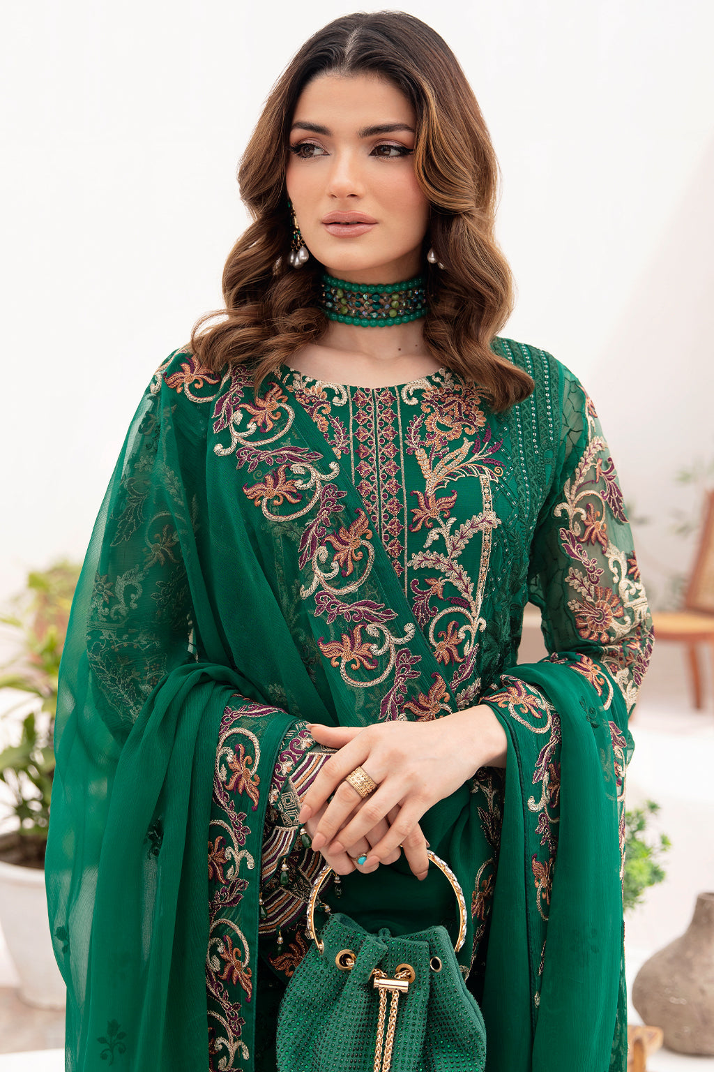 Chevron by Ramsha Unstitched 3 Piece Chiffon Vol-07 Collection'2023-A-704
