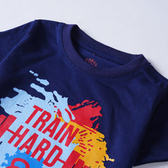 Kjunction Boys Half Sleeves-Printed T-Shirt (train)