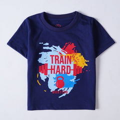 Kjunction Boys Half Sleeves-Printed T-Shirt (train)