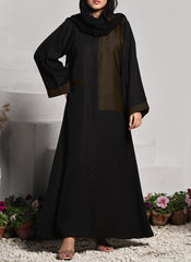 Hijab Ul Hareem Nida Front Open Abaya Brown 0118-R-A701