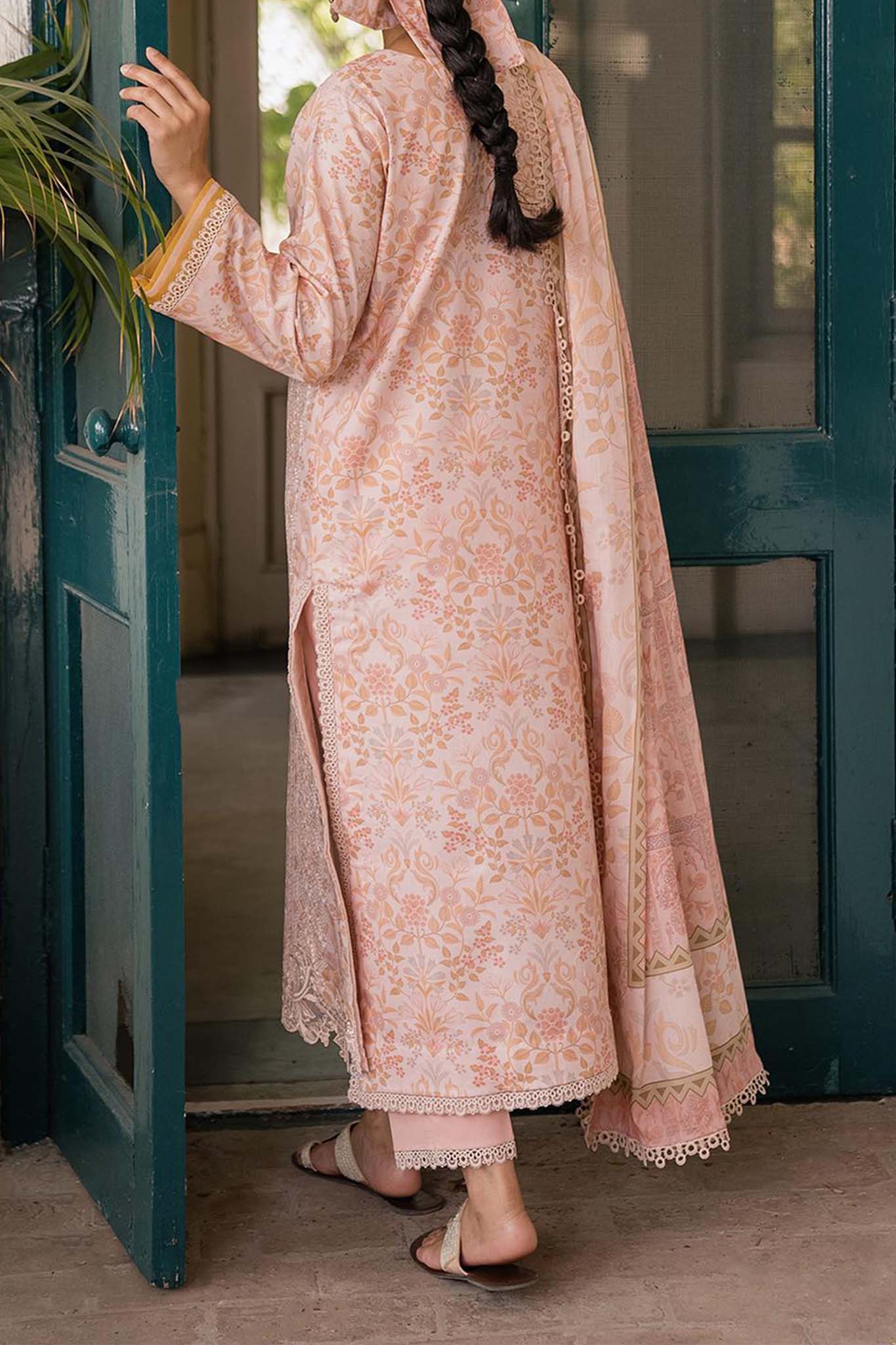 Shezlin by Aabyaan Unstitched 3 Piece Chikankari Print Lawn Collection'2023-AC-07