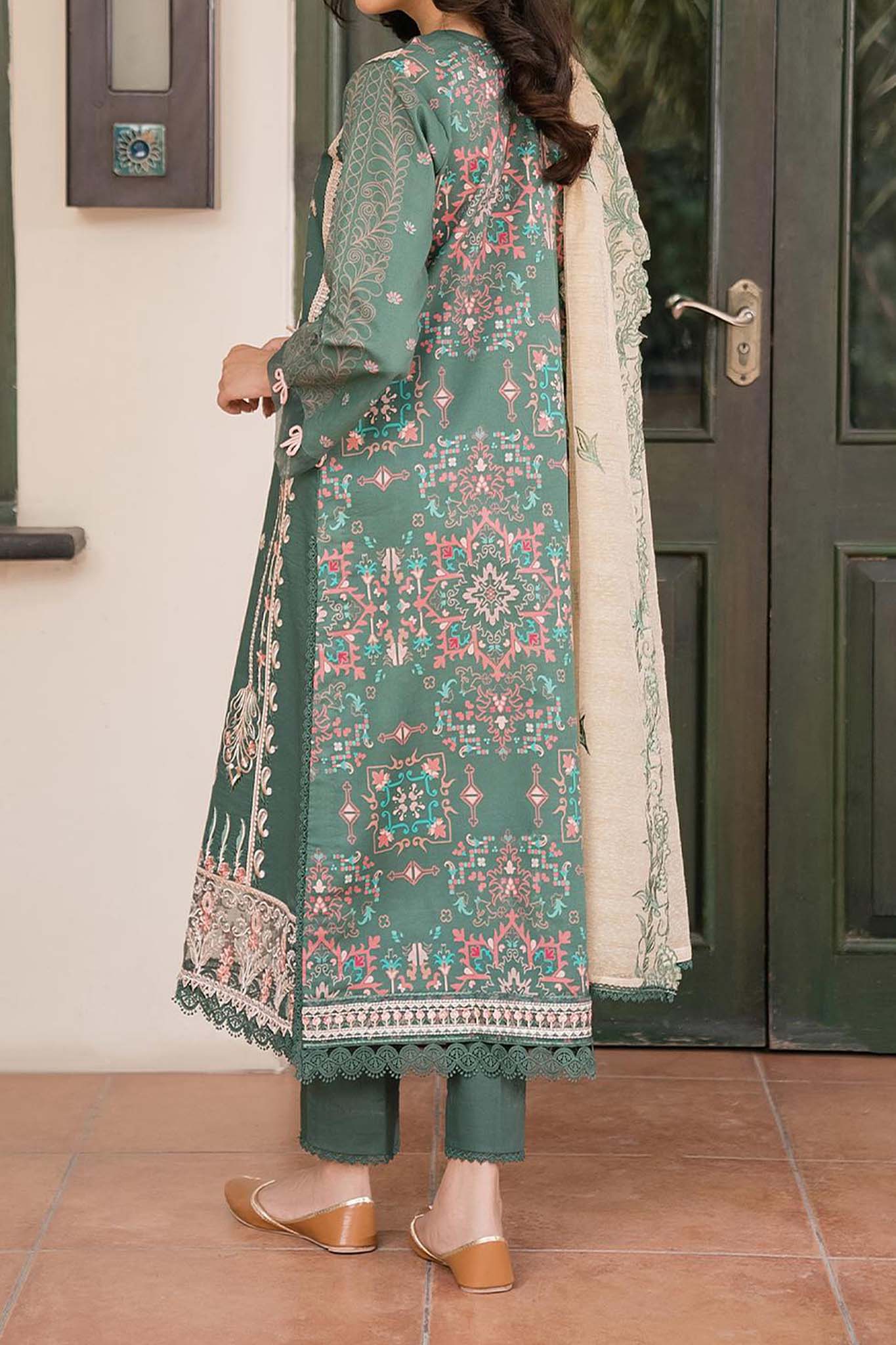 Shezlin by Aabyaan Unstitched 3 Piece Chikankari Print Lawn Collection'2023-AC-06