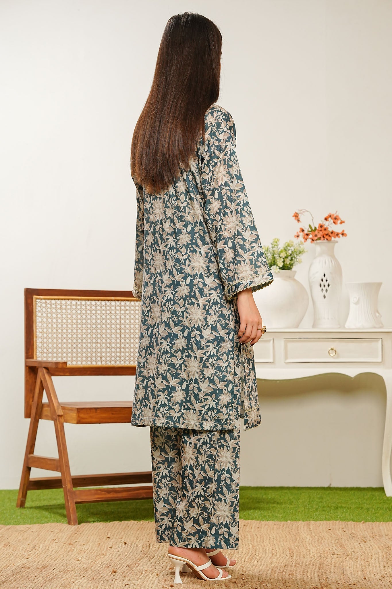 Aizal Stitched 2 Piece Co Ords Prints Collection'2025-A-C-670-TEAL