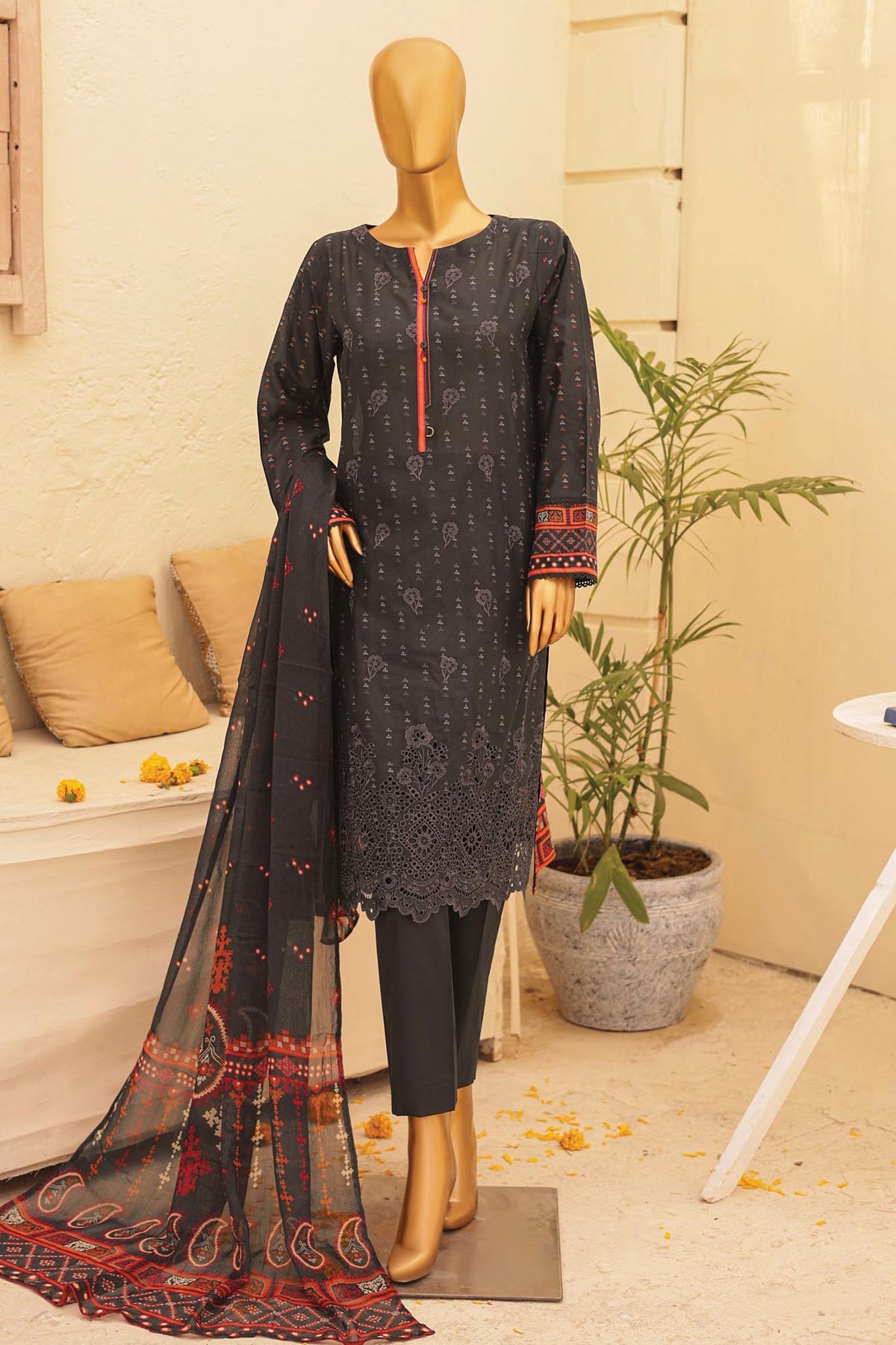 Anmol By HZ Unstitched 3 Piece Emb Chikankari Lawn Collection'24-ACE-2770