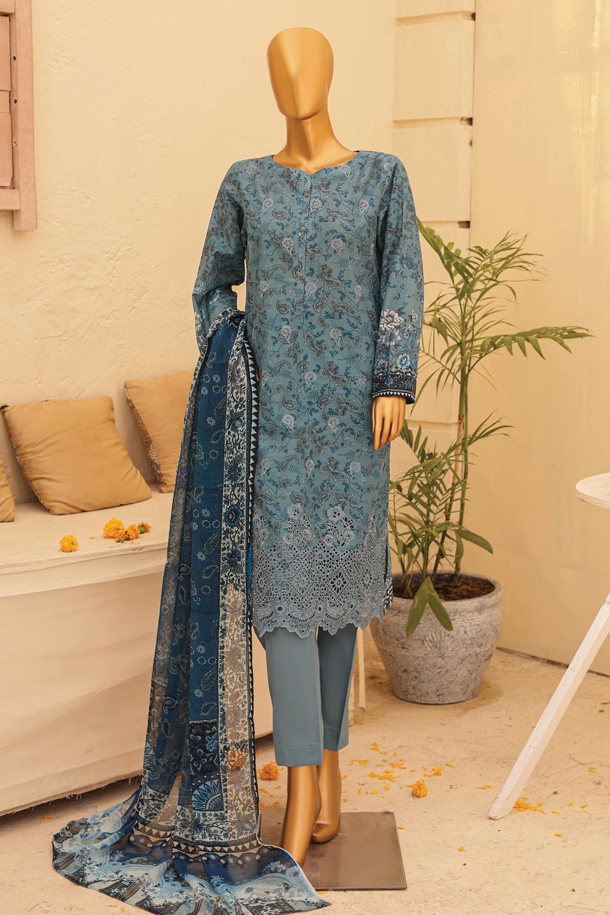 Anmol By HZ Unstitched 3 Piece Emb Chikankari Lawn Collection'24-ACE-2773