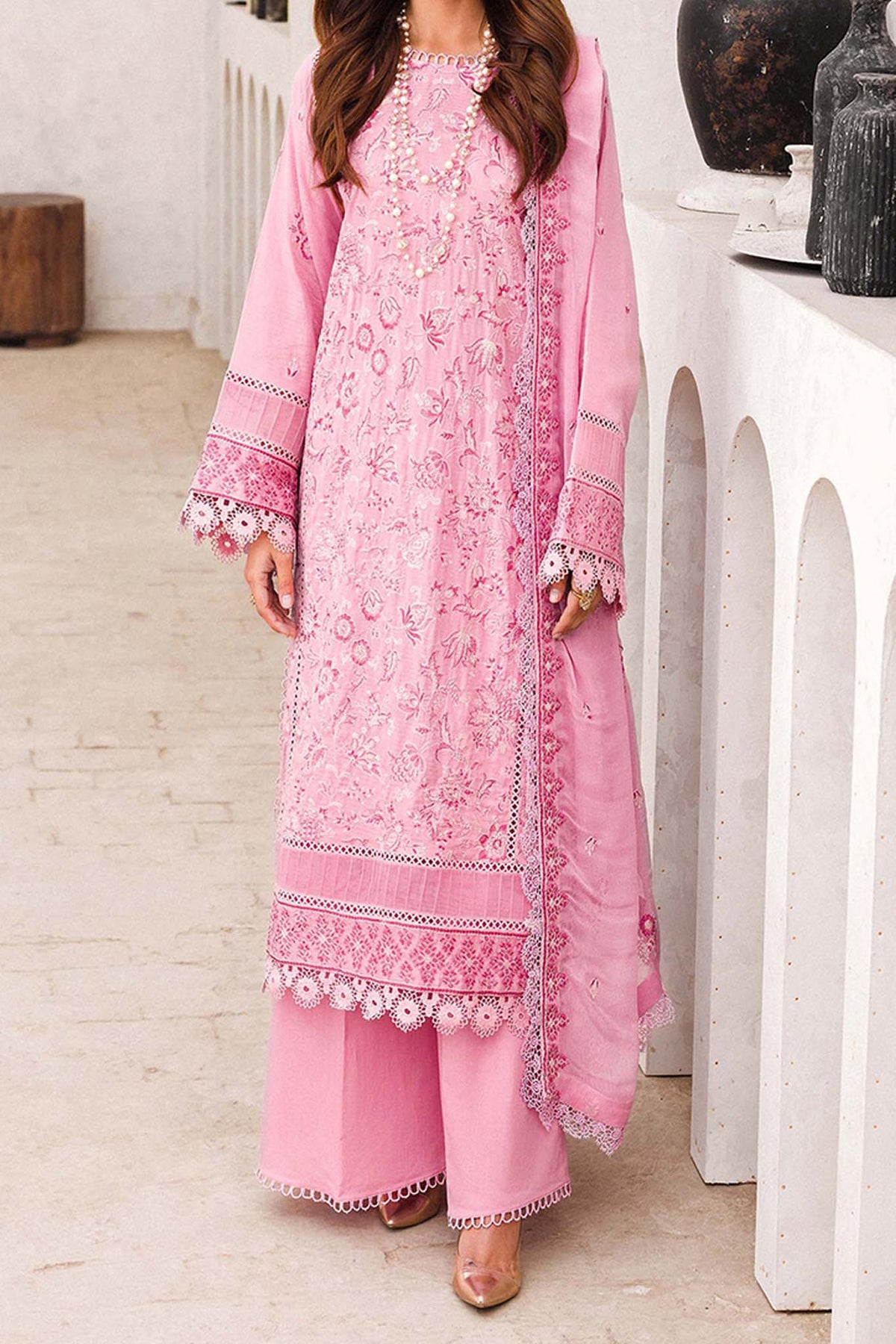 Adan's Libas Unstitched 3 Piece Chikankari Lawn Collection'2024-ACL-01