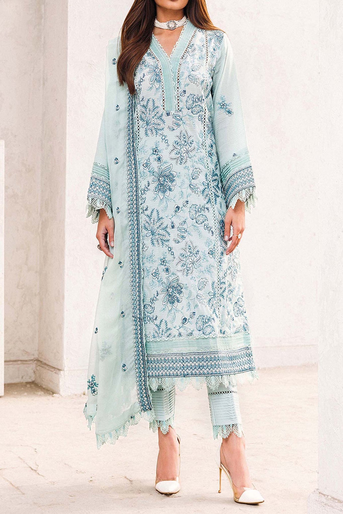 Adan's Libas Unstitched 3 Piece Chikankari Lawn Collection'2024-ACL-05