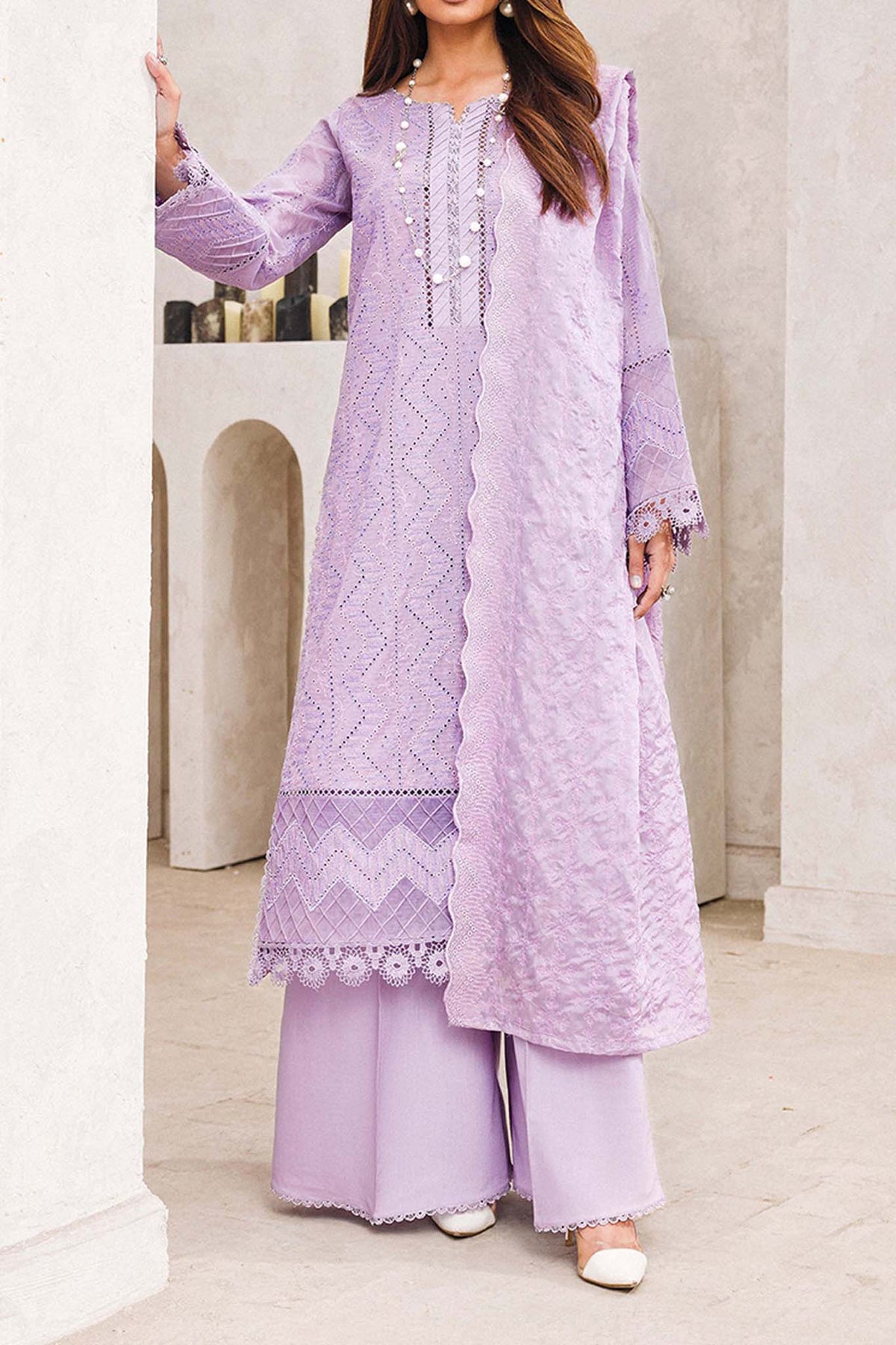 Adan's Libas Unstitched 3 Piece Chikankari Lawn Collection'2024-ACL-06