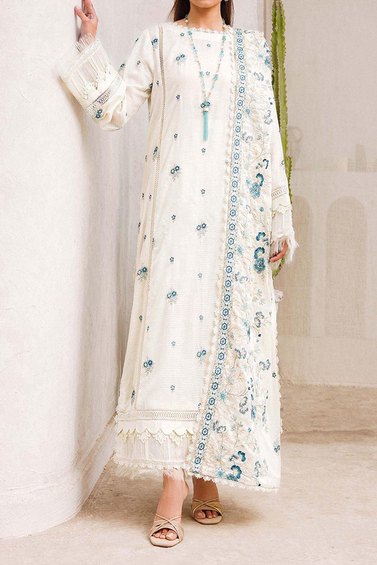 Adan's Libas Unstitched 3 Piece Chikankari Lawn Collection'2024-ACL-08