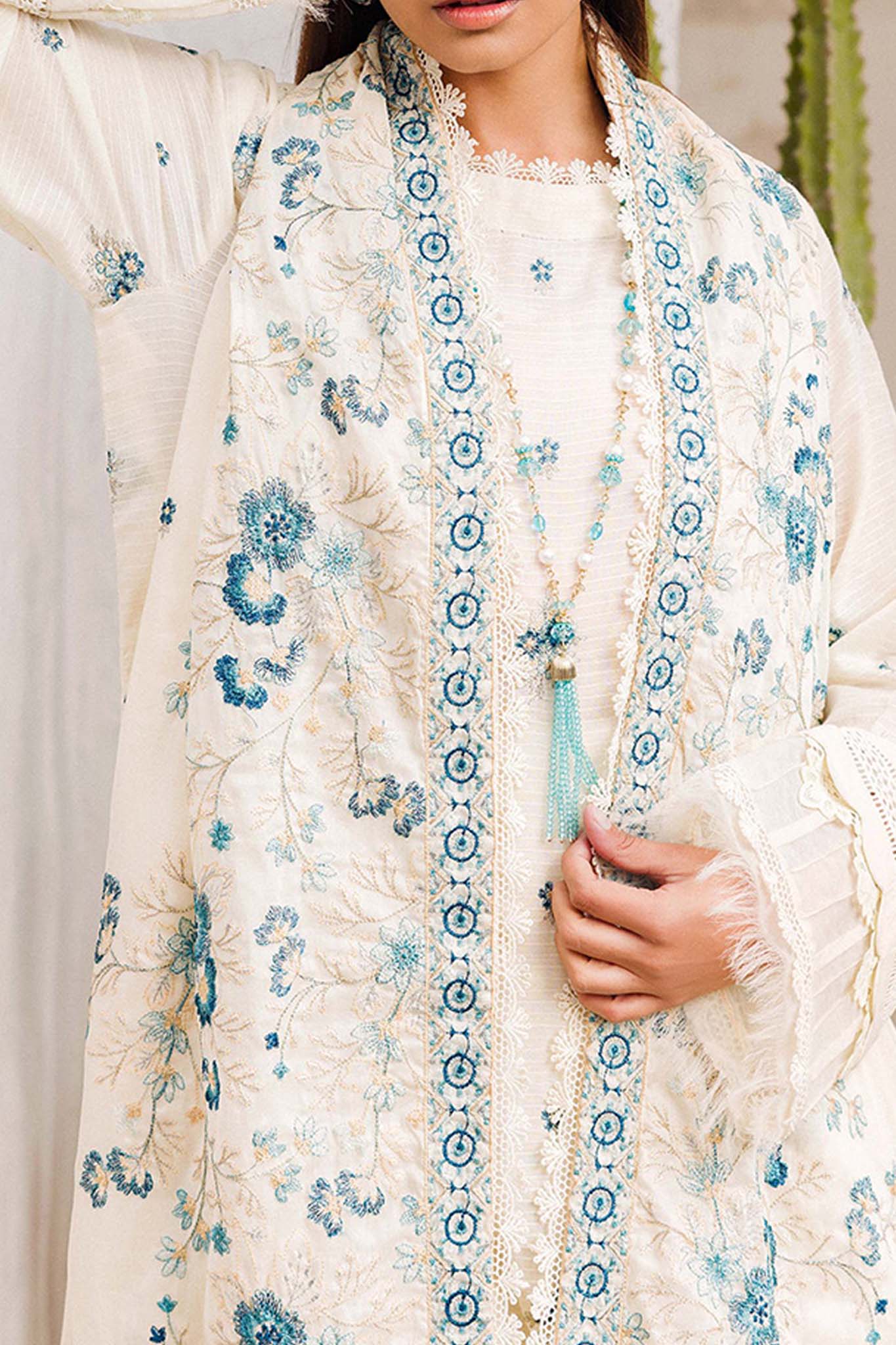 Adan's Libas Unstitched 3 Piece Chikankari Lawn Collection'2024-ACL-08