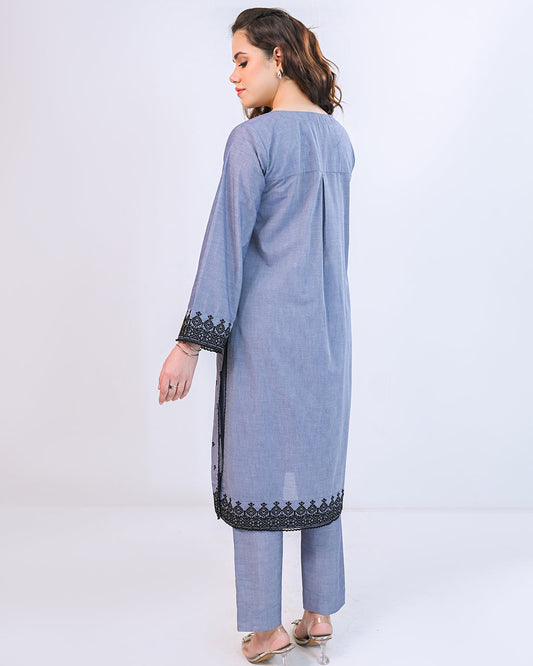 Miorah By Ayla Studio Stitched Solid Embroidered Co-ord - Leila