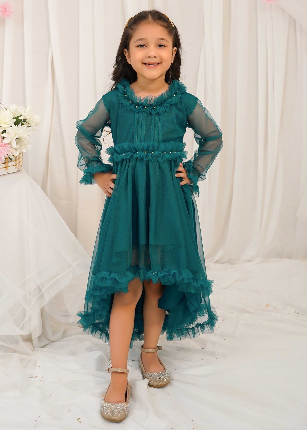 Modest Stitched Kids Formals Collection'2024-Sage