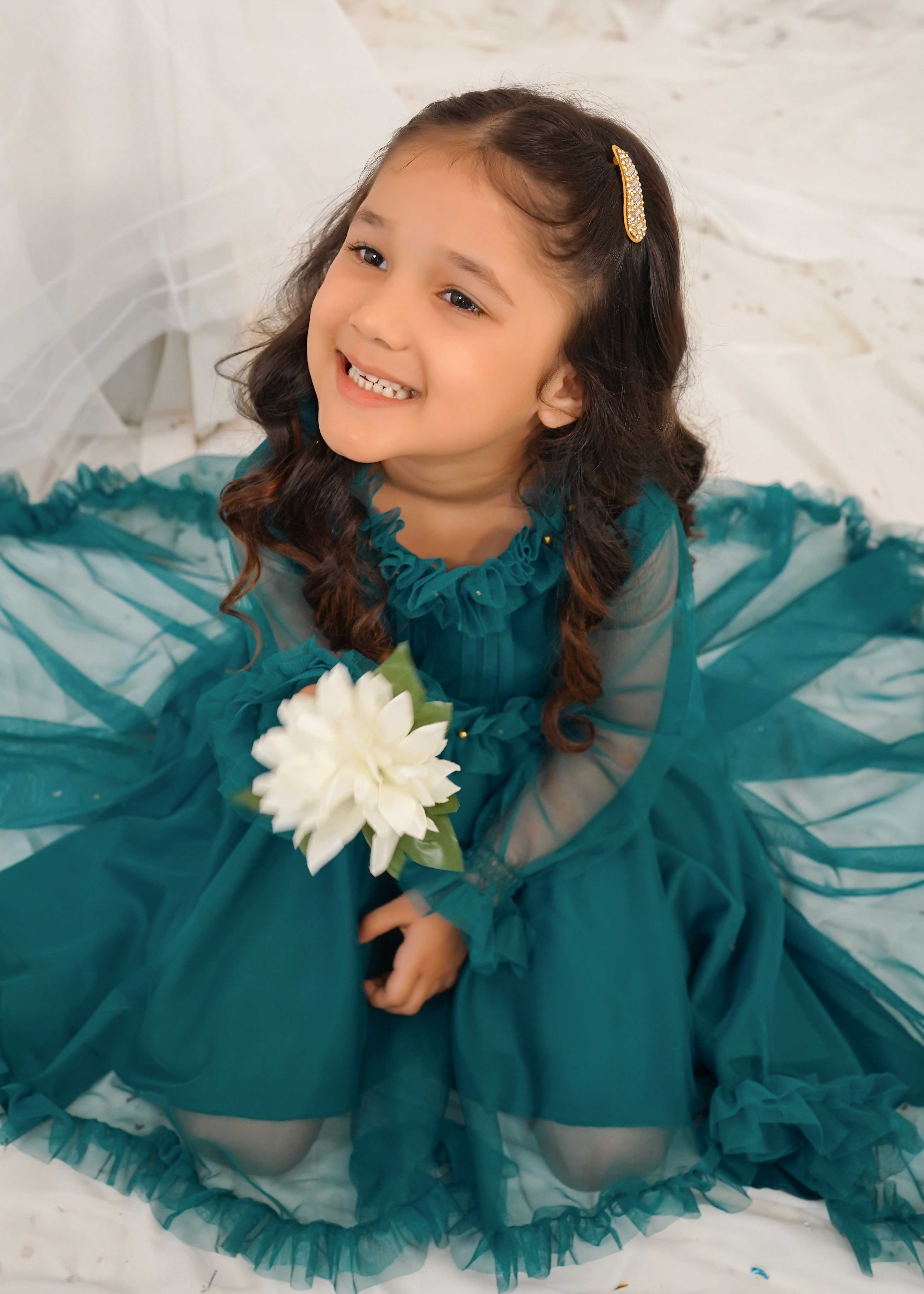 Modest Stitched Kids Formals Collection'2024-Sage