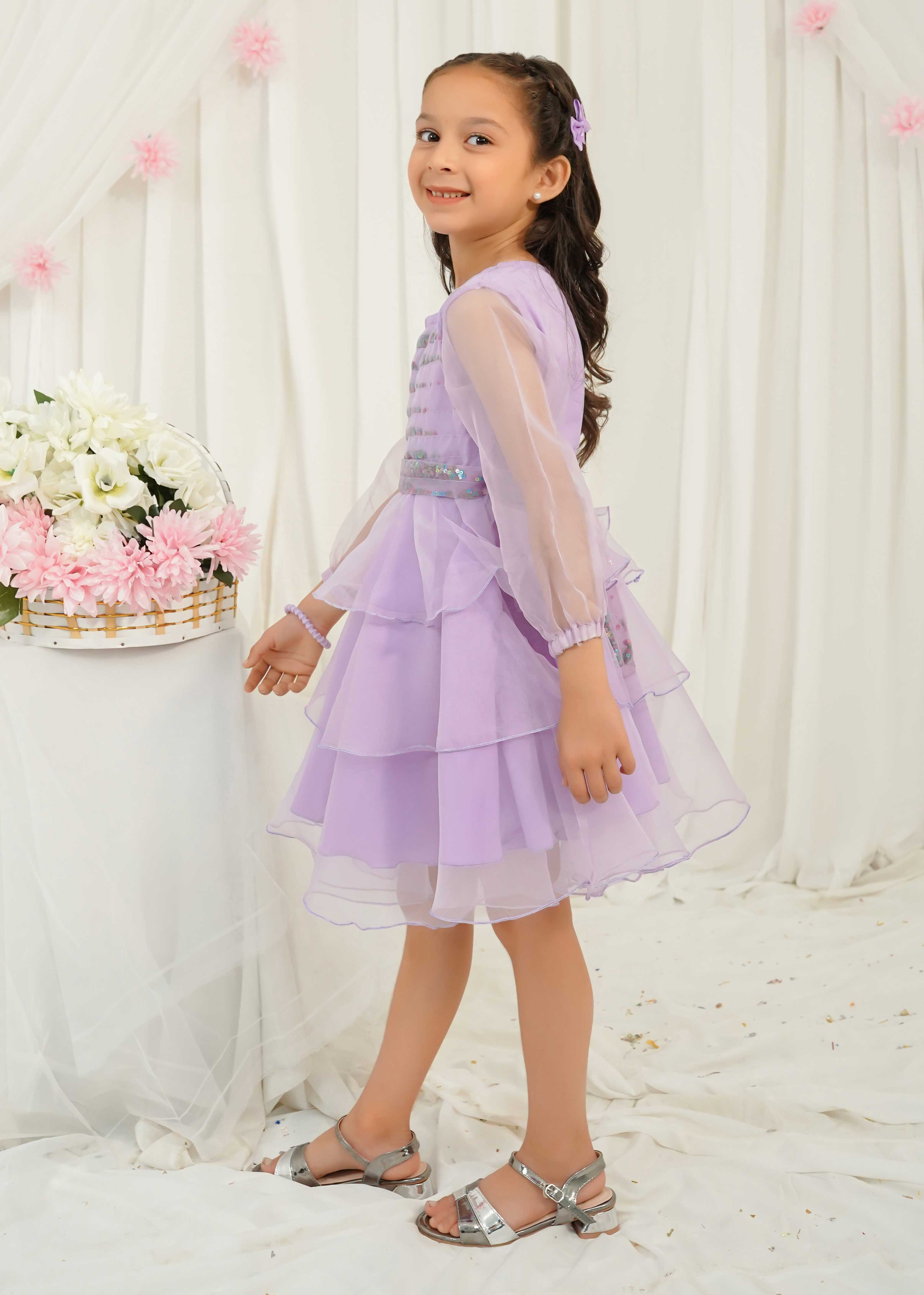 Modest Stitched Kids Formals Collection'2024-Lilac