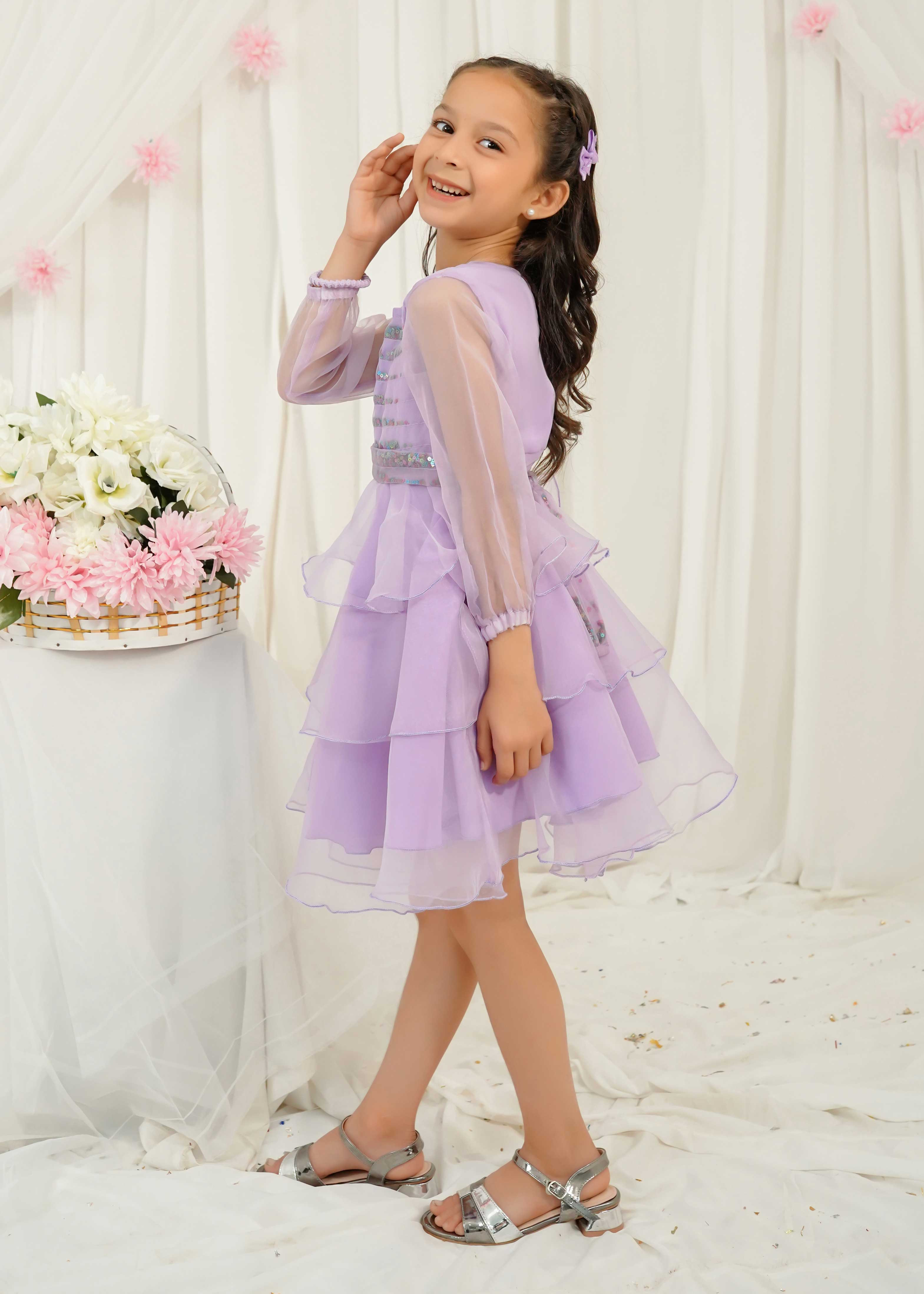 Modest Stitched Kids Formals Collection'2024-Lilac