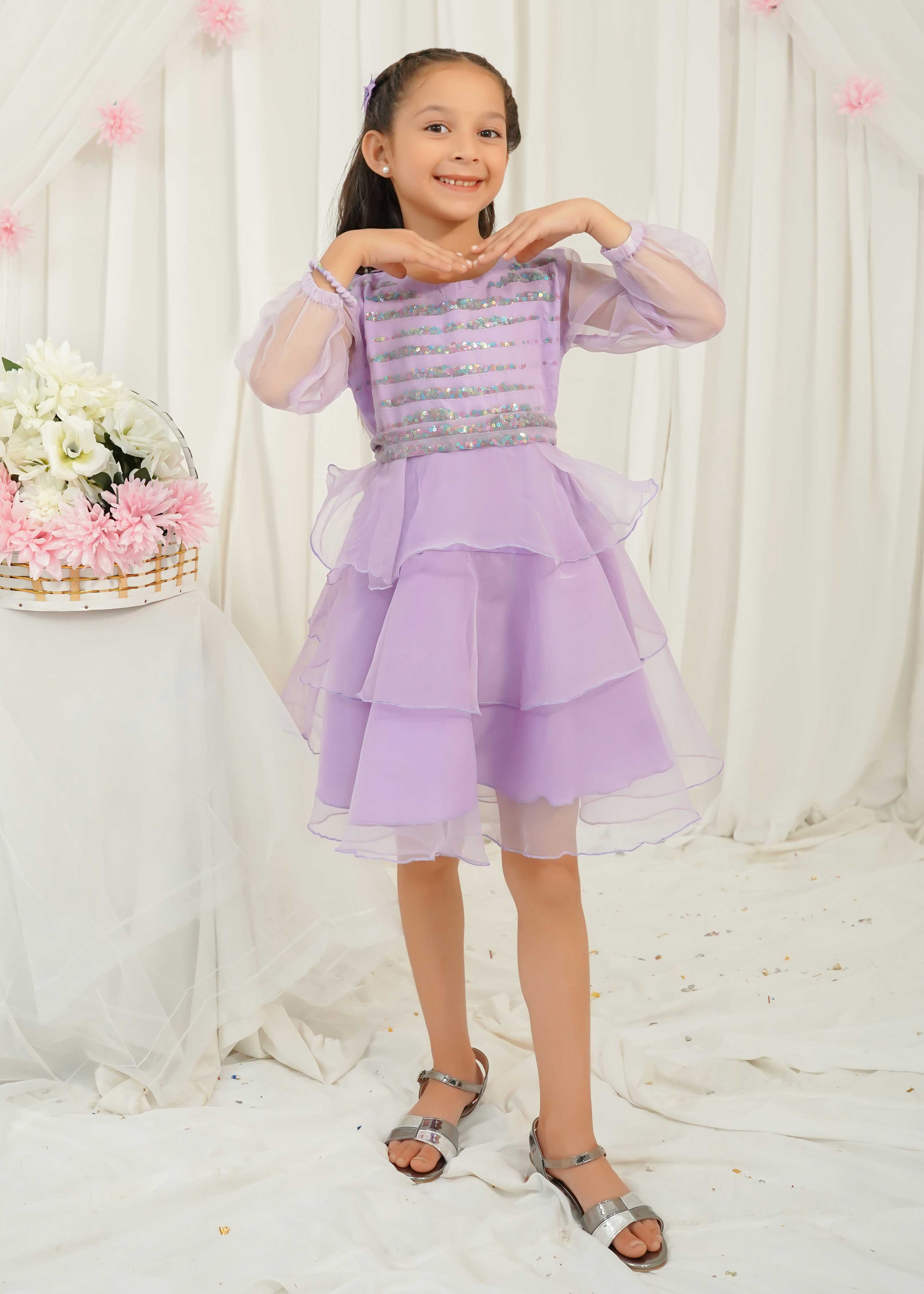 Modest Stitched Kids Formals Collection'2024-Lilac