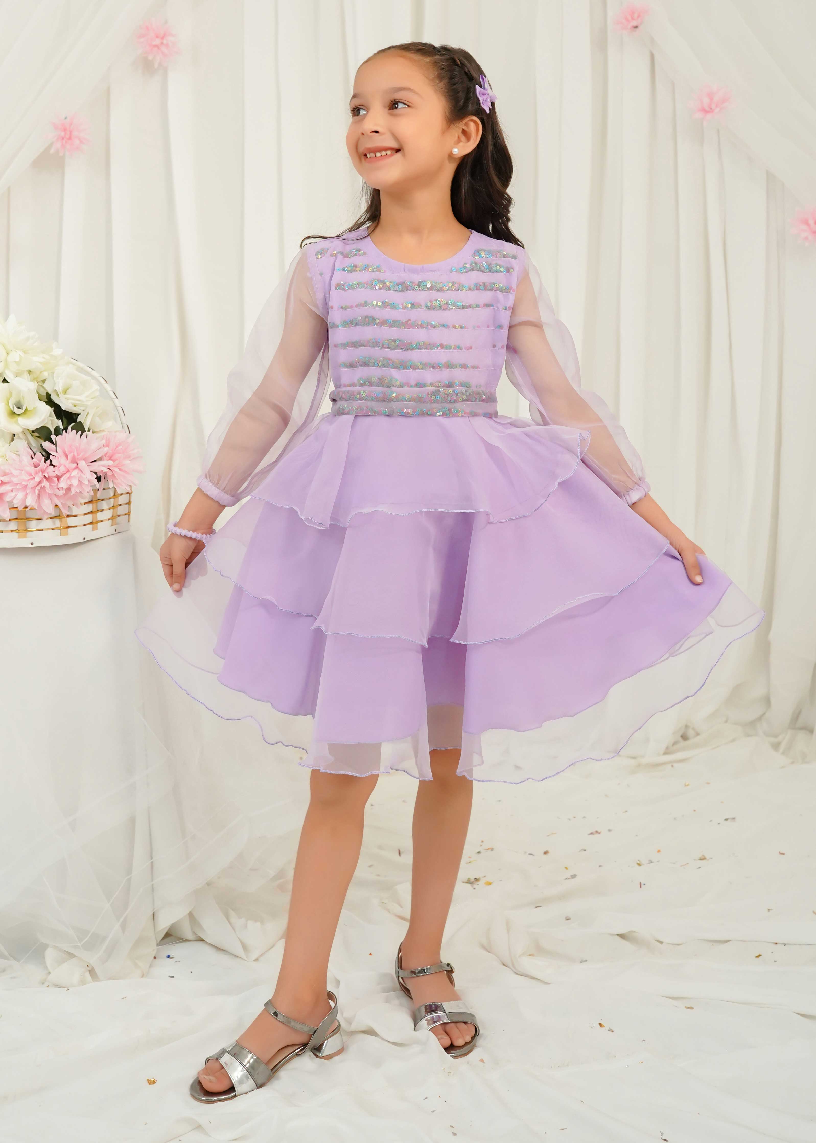 Modest Stitched Kids Formals Collection'2024-Lilac