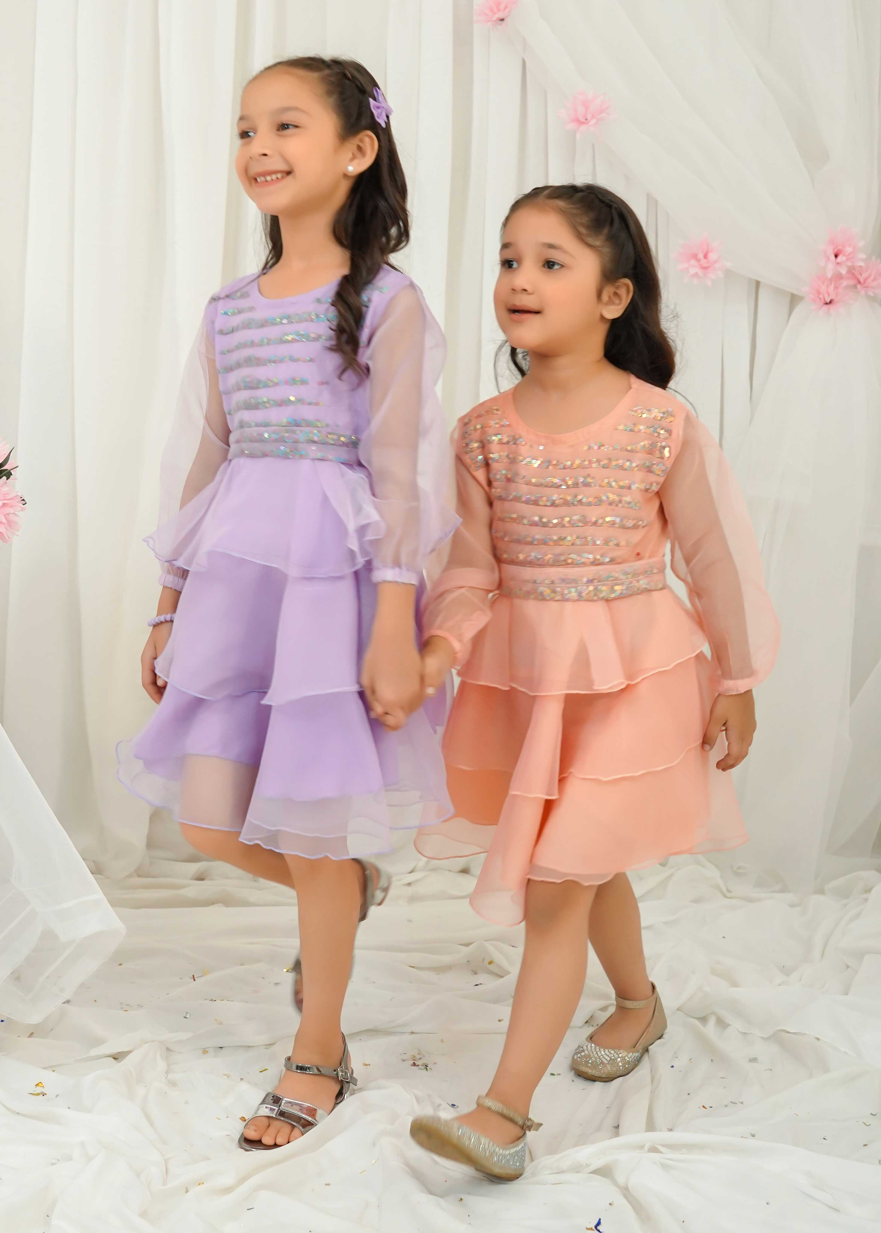 Modest Stitched Kids Formals Collection'2024-Lilac