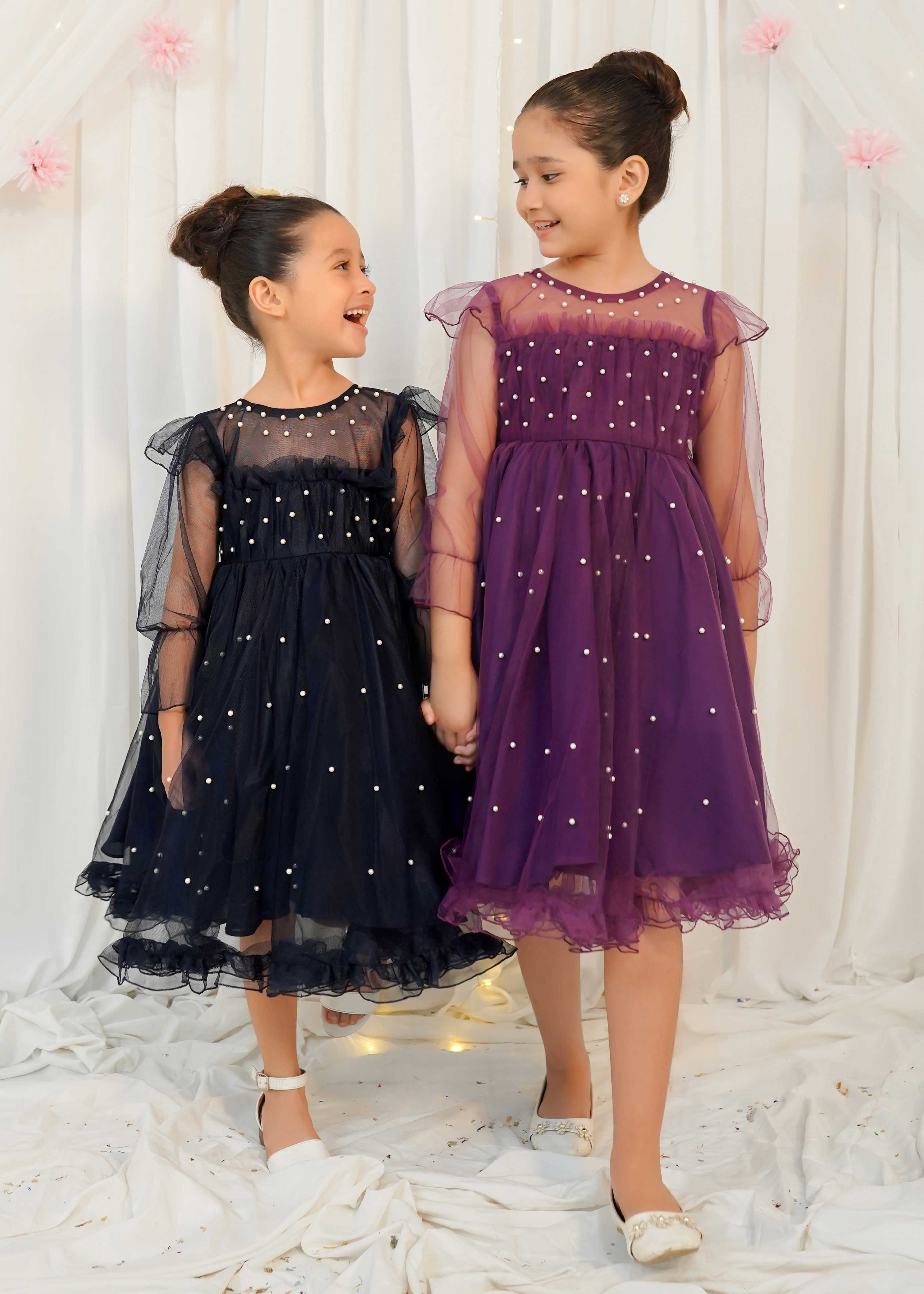 Fairy Bloom by Modest Stitched kids Formals Frock Collection'2025-Sapphire