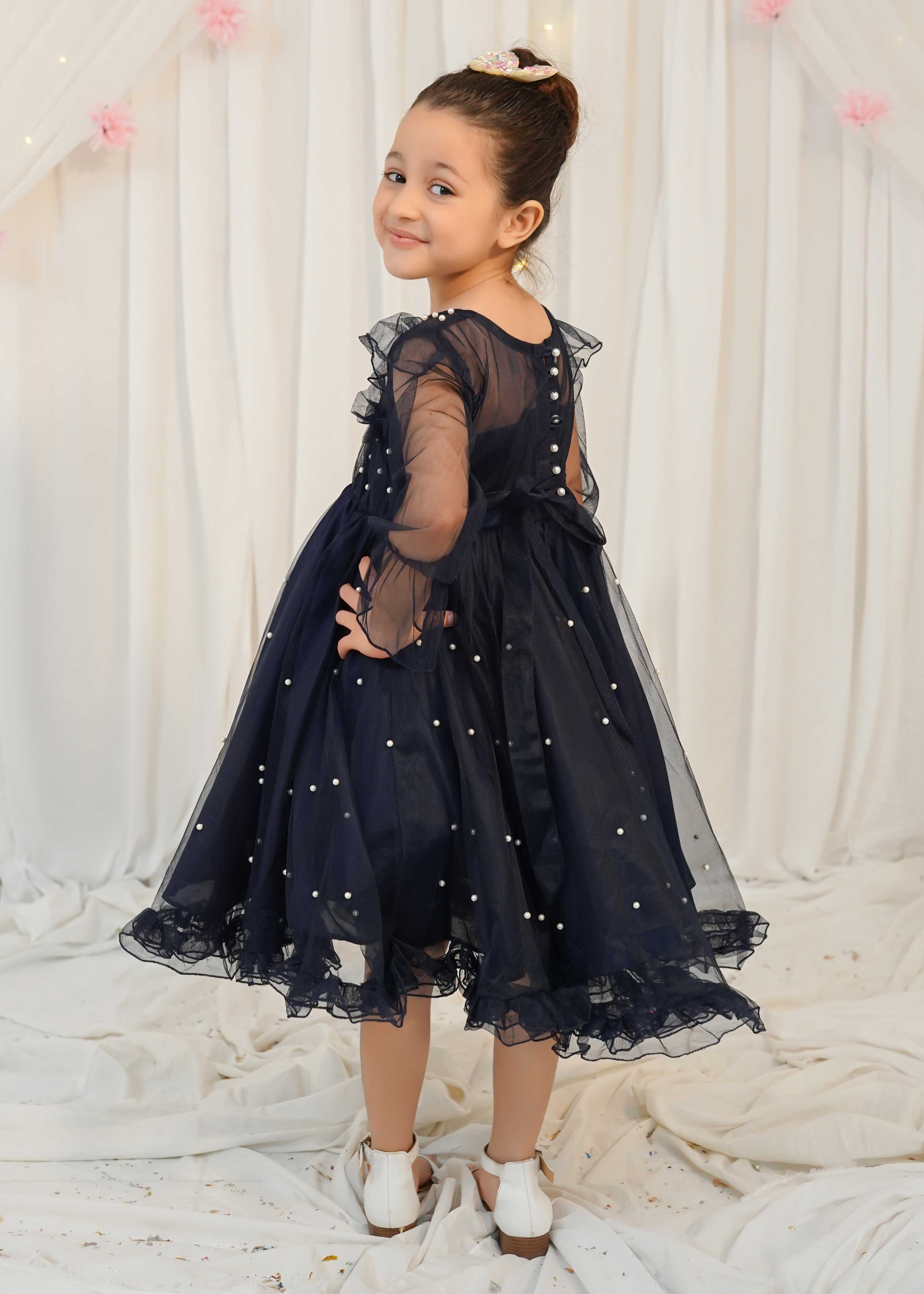 Fairy Bloom by Modest Stitched kids Formals Frock Collection'2025-Sapphire