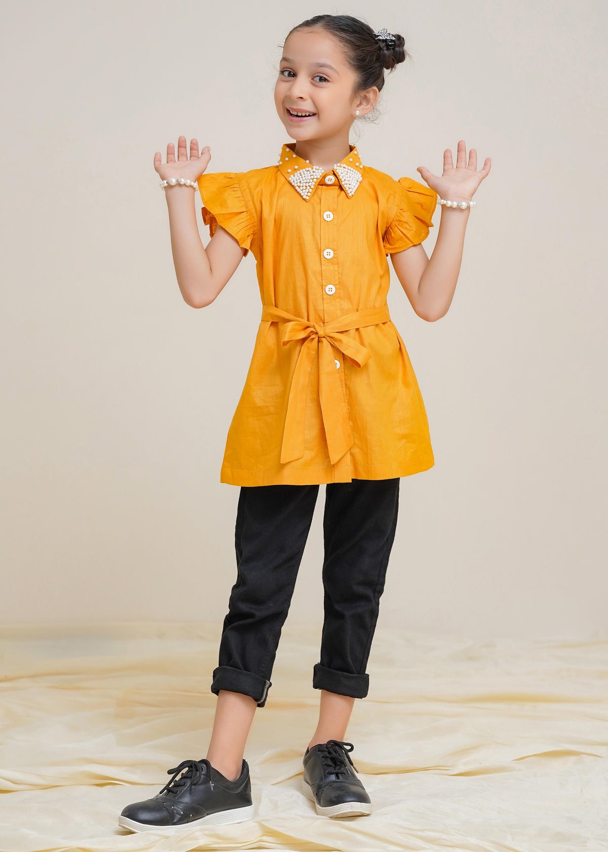 Modest Stitched Summer Kids Shirts Collection'2024-Autumn Mist