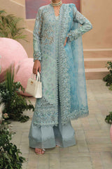 The Painted Garden By Afrozeh Unstitched 3 Piece Emb Lawn Collection'2024-AEF-05-Serene Sapphire