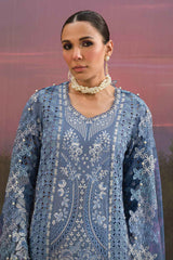 The Painted Garden By Afrozeh Unstitched 3 Piece Emb Lawn Collection'2024-AEF-07-Indigo ink