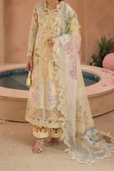 The Painted Garden By Afrozeh Unstitched 3 Piece Emb Lawn Collection'2024-AEF-08-Sweet Saffron