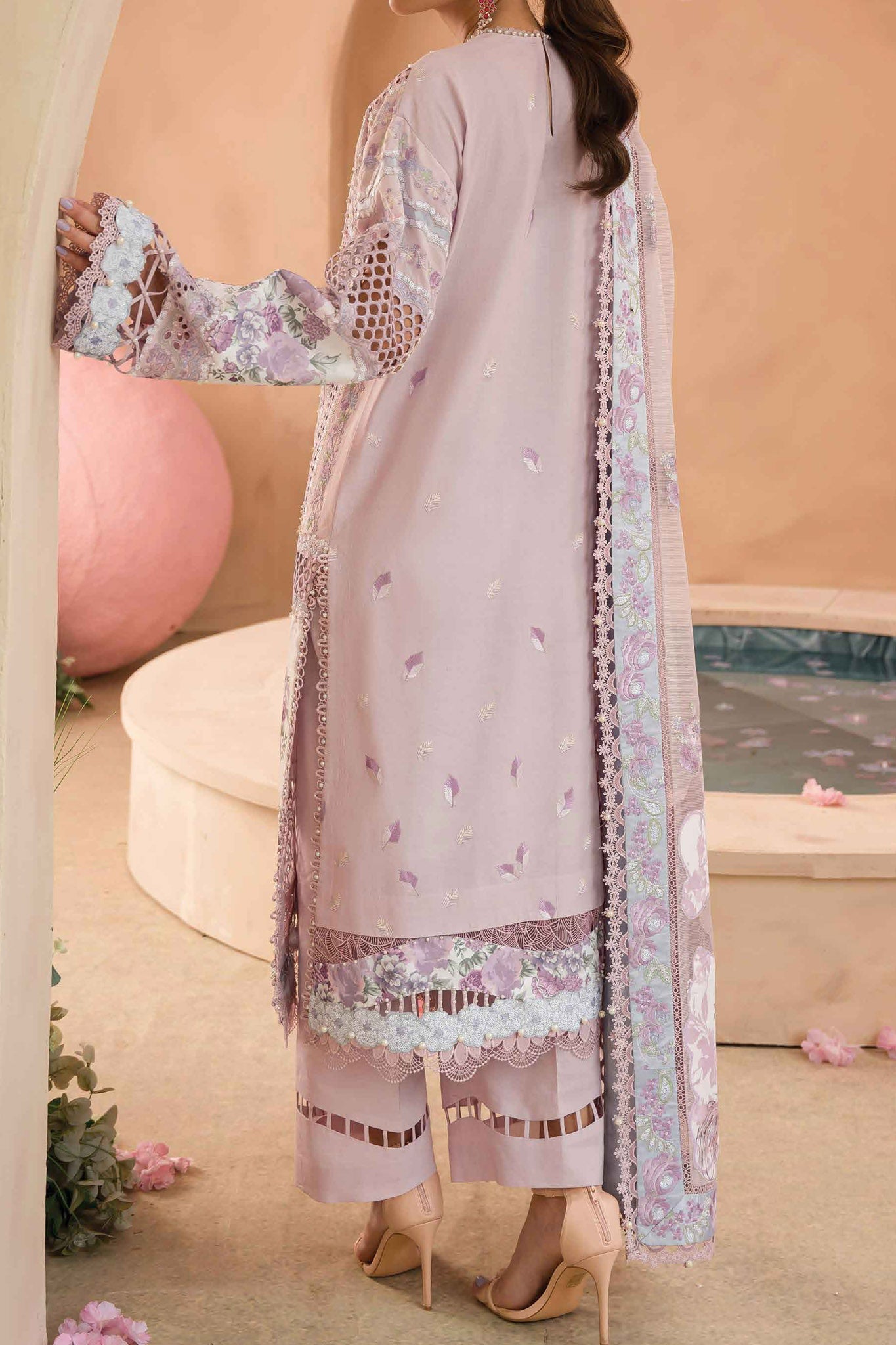 The Painted Garden By Afrozeh Unstitched 3 Piece Emb Lawn Collection'2024-AEF-09-Honeysuckle