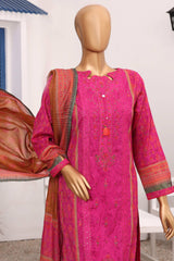 Aashkaar By HZ Stitched 3 Piece Emb Lawn Vol-05 Collection'2024-AEL-403-Pink