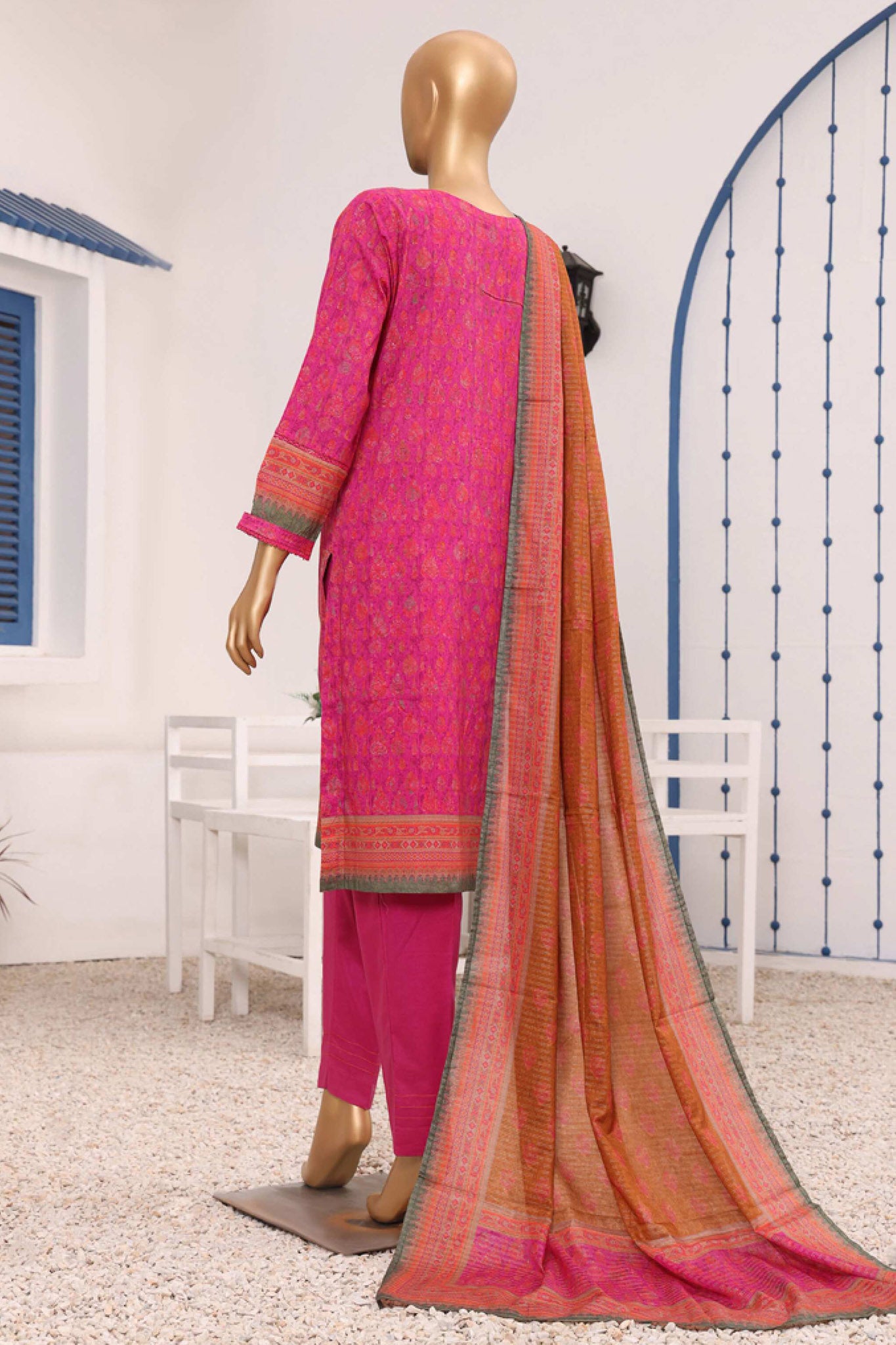 Aashkaar By HZ Stitched 3 Piece Emb Lawn Vol-05 Collection'2024-AEL-403-Pink