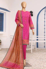 Aashkaar By HZ Stitched 3 Piece Emb Lawn Vol-05 Collection'2024-AEL-403-Pink