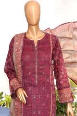 Aashkaar By HZ Stitched 3 Piece Emb Lawn Vol-05 Collection'2024-AEL-406-Plum