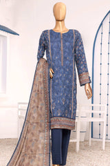 Aashkaar By HZ Stitched 3 Piece Emb Lawn Vol-05 Collection'2024-AEL-407-Blue