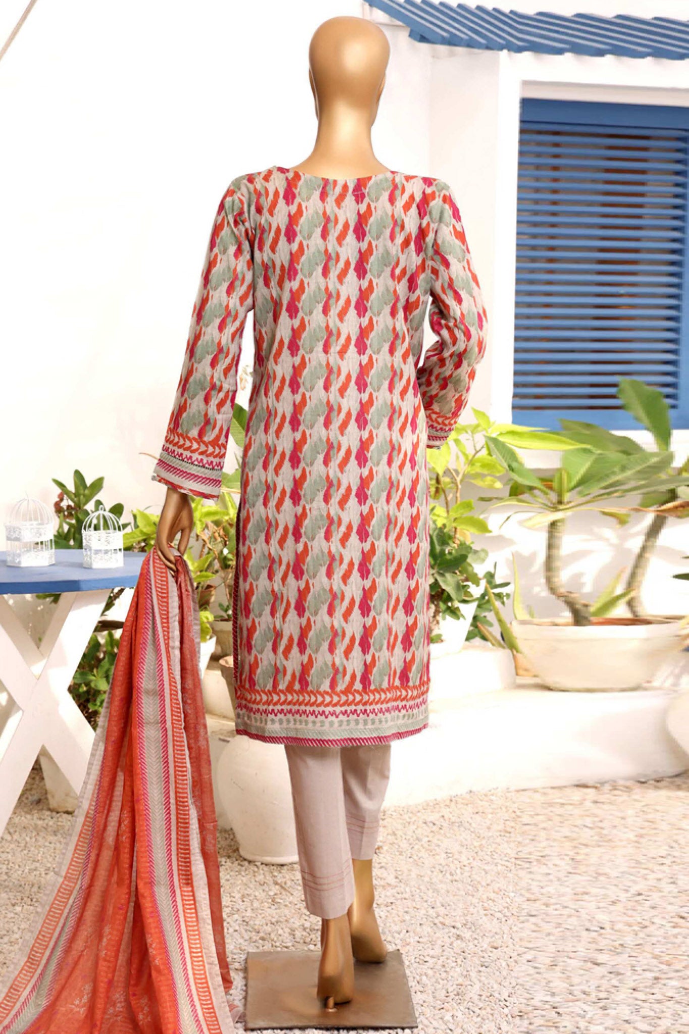 Aashkaar By HZ Stitched 3 Piece Emb Lawn Vol-05 Collection'2024-AEL-408-Beige