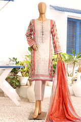 Aashkaar By HZ Stitched 3 Piece Emb Lawn Vol-05 Collection'2024-AEL-408-Beige