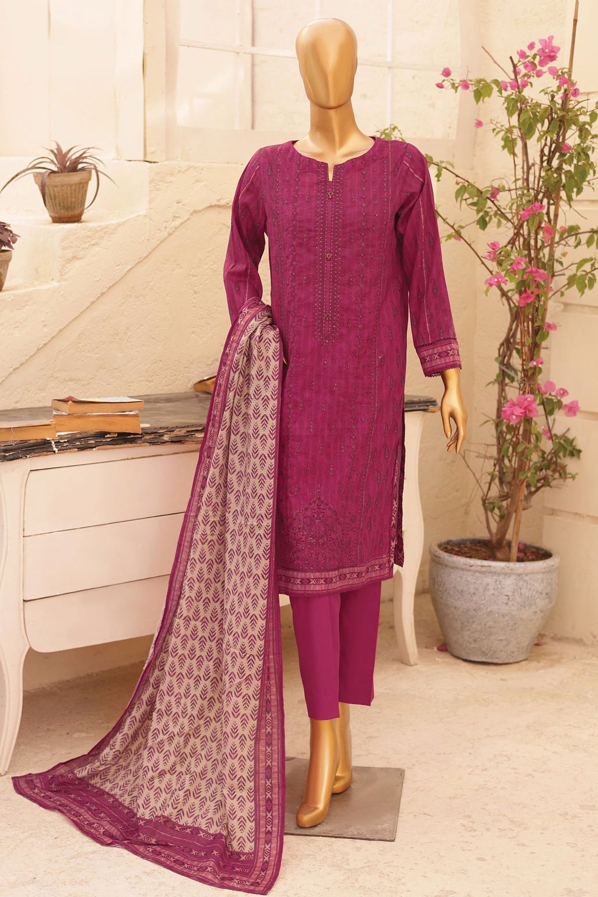 Asasa By HZ Unstitched 3 Piece Printed & Emb Lawn Vol-02 Collection'2024-AEL-49