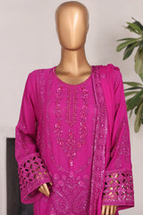 Khombi Stitched 3 Piece Luxury Formals Collection'2025-AF-04-M-Platinum