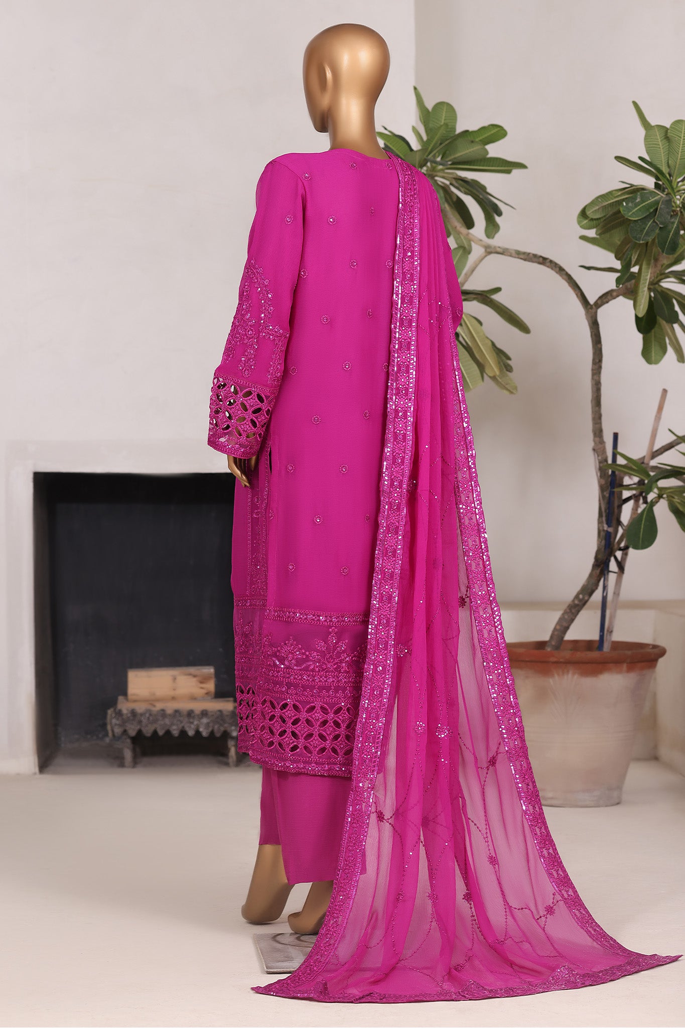 Khombi Stitched 3 Piece Luxury Formals Collection'2025-AF-04-M-Platinum