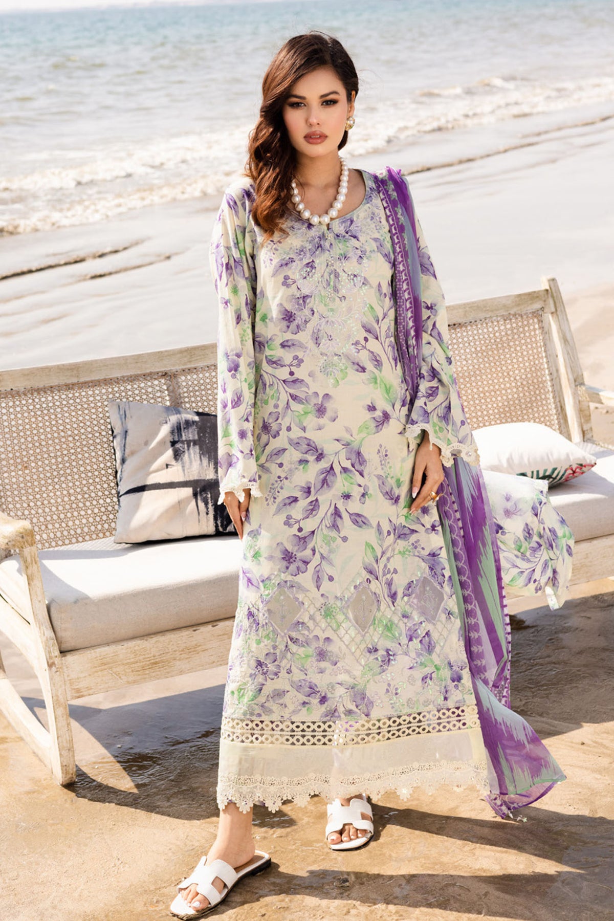 Aafreen By Riaz Arts Unstitched 3 Piece Emb Laser Cut Lawn Vol-05 Collection'2025-AF-168