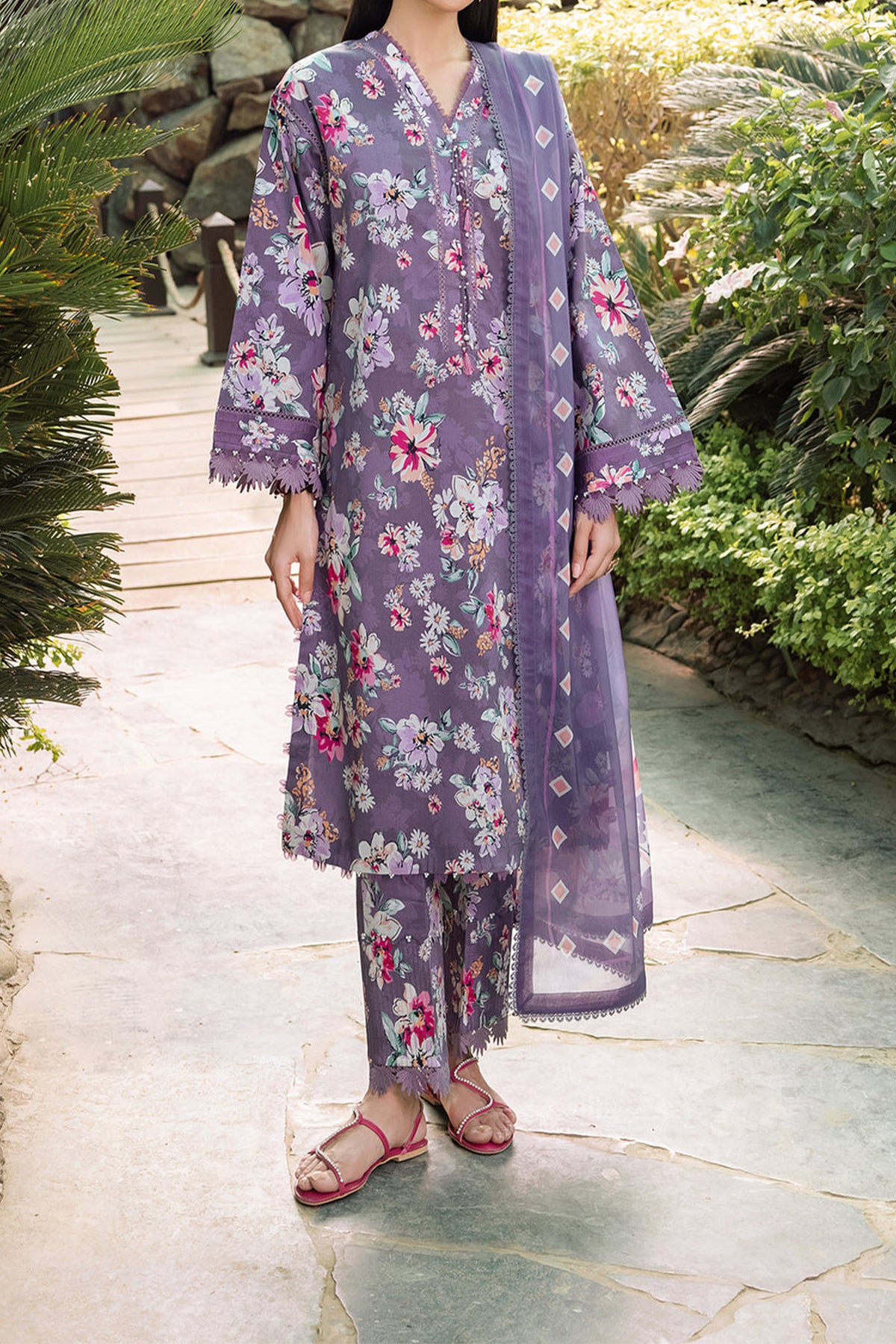 Sheen Prints By Alizeh Unstitched 3 Piece Digital Printed Fine Lawn Vol-02 Collection'2024-AF-6012-Indigo